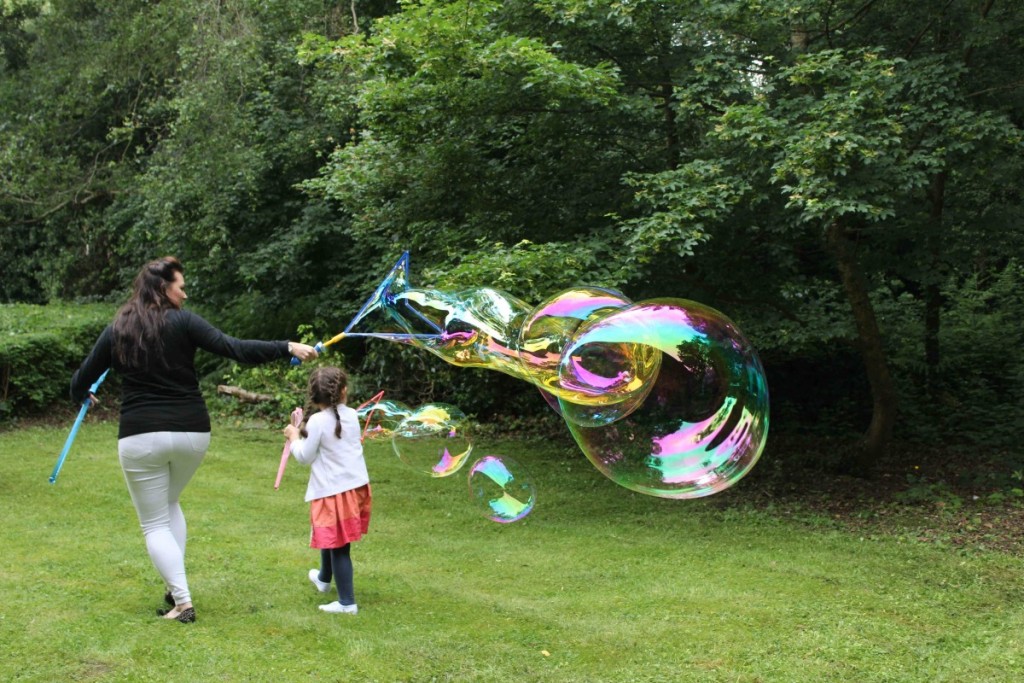 Bubbles floating outdoors